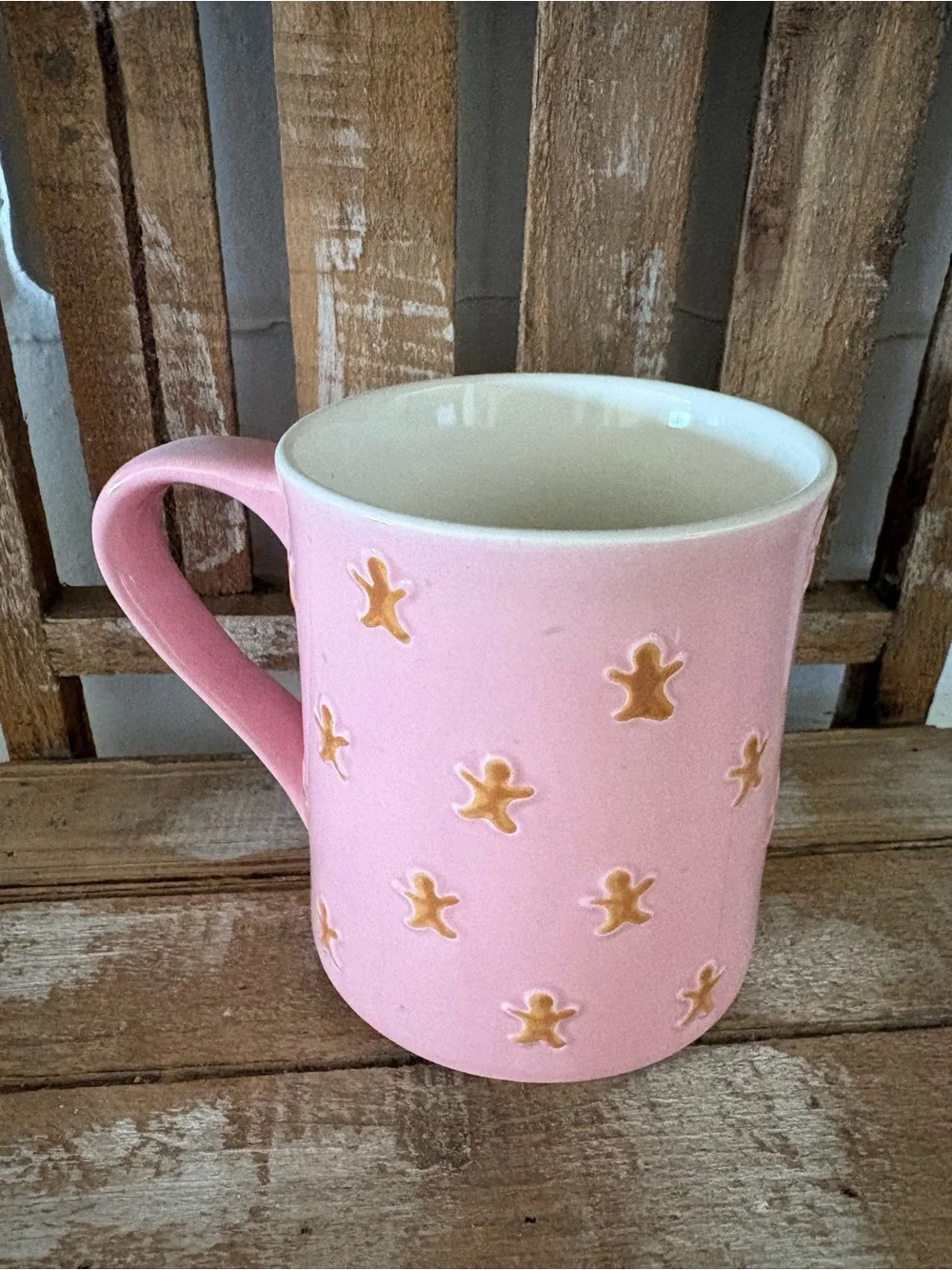 Pink Gingerbread Mug with Faux Whipped Cream Topper